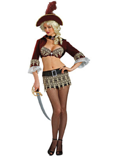 Women's Deluxe Sexy Burgundy Sassy Pirate Costume