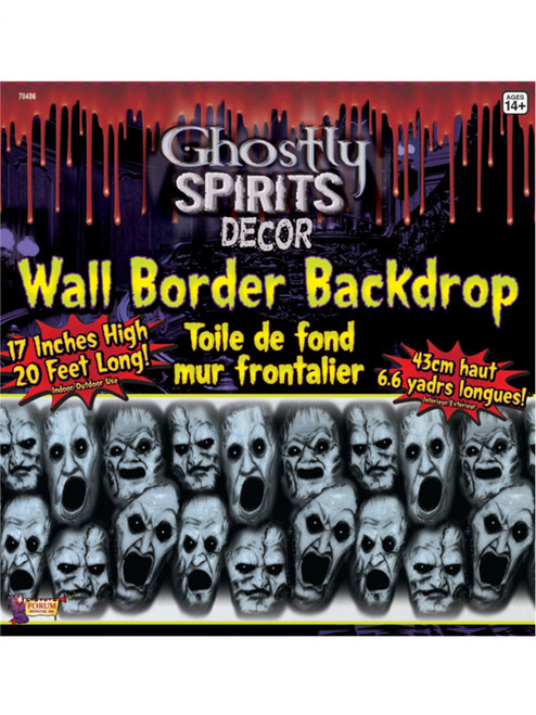 Large 20 ft Haunted House Decor Ghostly Spirits Wall Border Scene Setter Decal