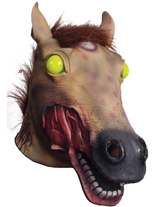 Adults Light Up Evil Zombie Racing Horse Kentucky Derby Mask Costume Accessory