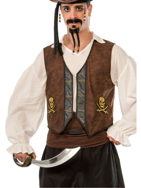 Adult Brown Pirate Buccaneer  Vest Costume Accessory