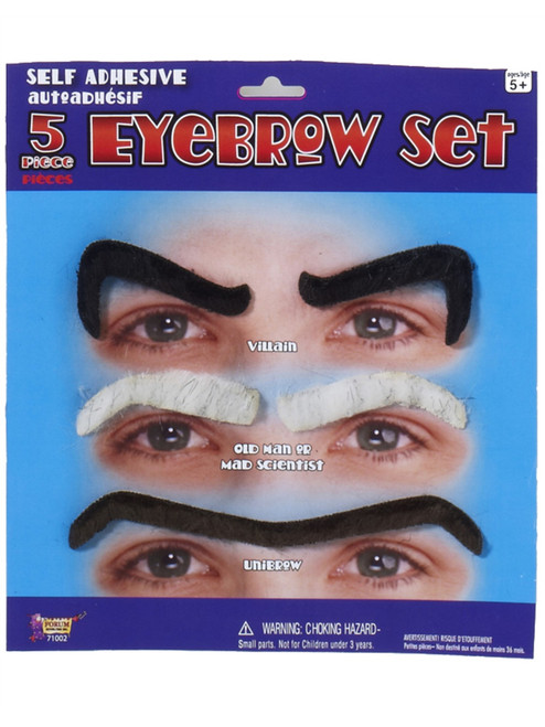 5 Piece Self-Adhesive Bushy Classic Character Accessory Eyebrow Set