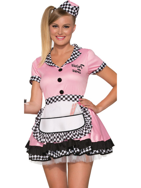 Womens Sexy 50s Soda Shop Waitress Girl Trixie Sue Costume