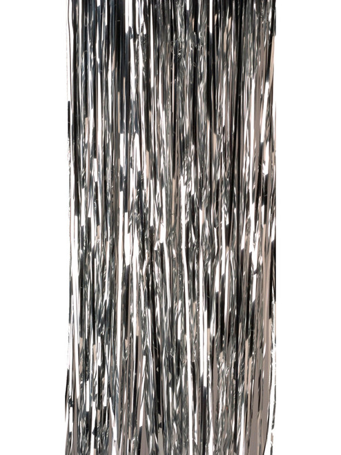 30" Metallic Tinsel Shiny Silver Fringe Table Skirt Party Decoration