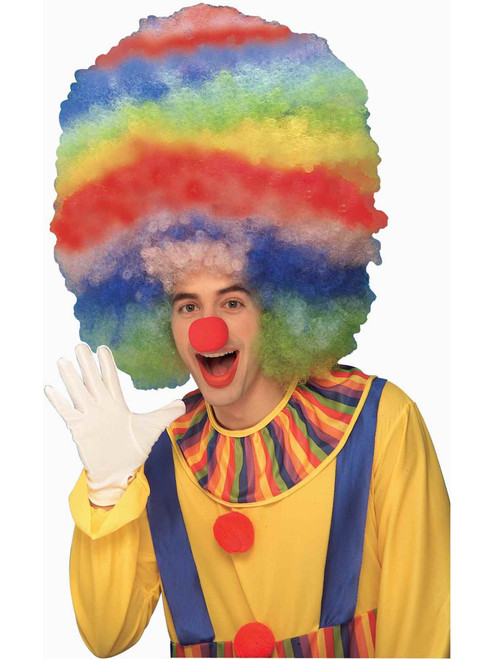 New Mens Womens Child Rainbow Multi-colored Mega Afro Clown Wig