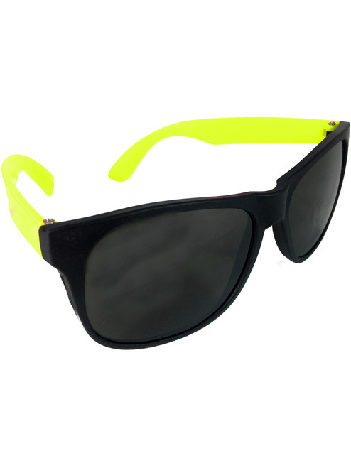 Child Retro 80s Neon Yellow & Black Costume Sunglasses