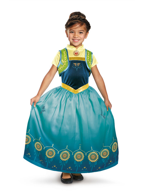 Child's Girls Deluxe Frozen Fever Anna Dress Costume