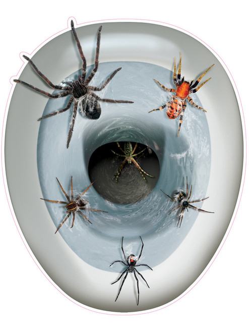 Removable Bathroom Spider Toilet Seat Peel 'N Place Halloween Decoration