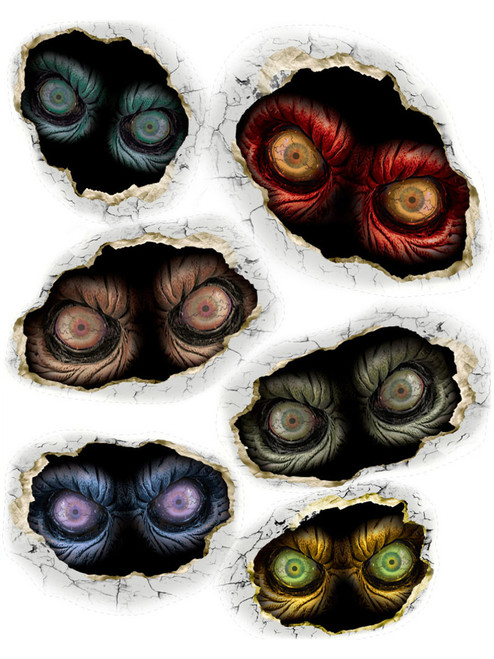 Set Of Removable Creepy Spooky Eyes Stickers Halloween Decoration