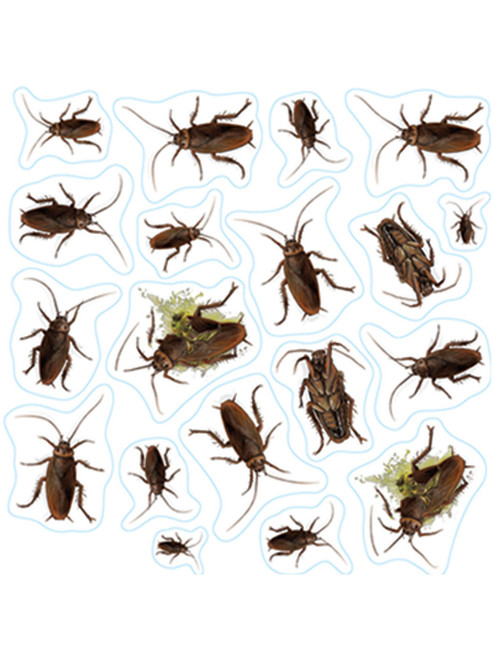 Set Of 19 Cockroaches Peel 'N Place Party Wall Clings Decoration 12" - 24"