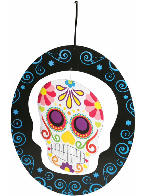 Hanging Day Of The Dead Mobile Skull Spinner Halloween Decorations