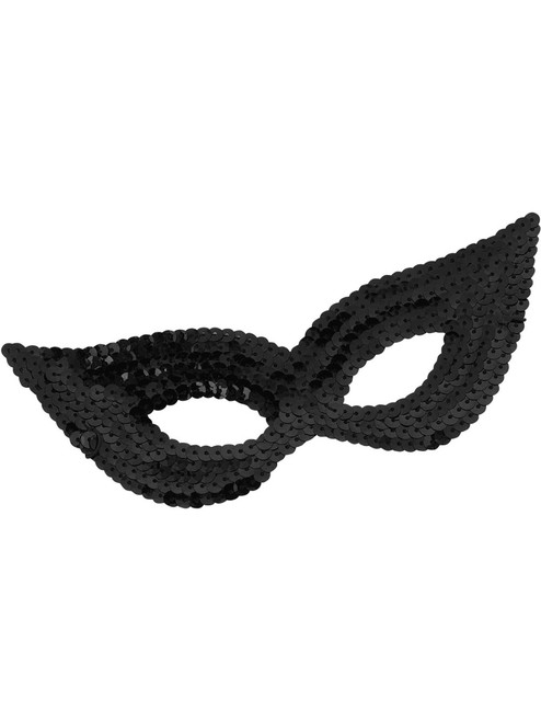 New Adult or Childs Black Masquerade Ball Carnival Sequin Mask