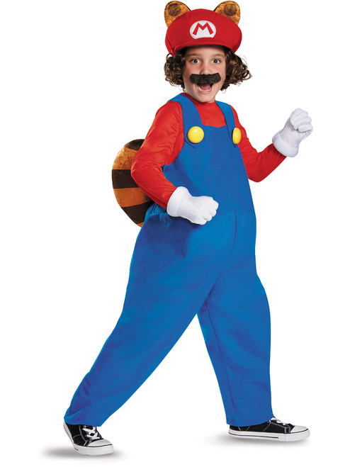 Child's Boys Deluxe Nintendo Super Mario Brothers Raccoon Costume