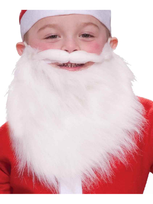 Child's Merry Christmas Santa Claus White Beard And Moustache Costume Accessory