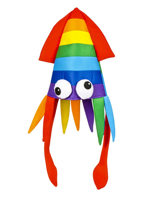 Novelty Rainbow Squid Hat Costume Party Hat Cap