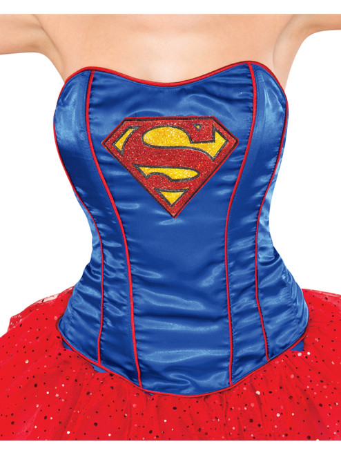 Adult Women's Classic Supergirl Sequin Corset Costume Accessory