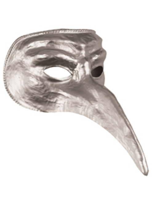 New Halloween Costume Unisex Long Nose Silver Venetian Carnival Mask