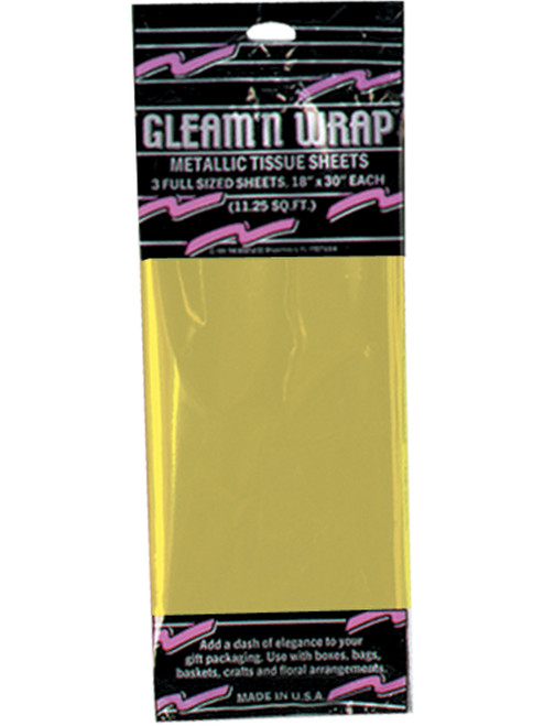 Packaged Metallic Gold Tissue Paper Sheets 18"x30" Party Decoration