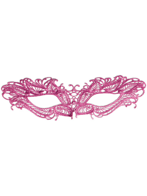 Adults Pink Masquerade Lace Venetian Eye Mask