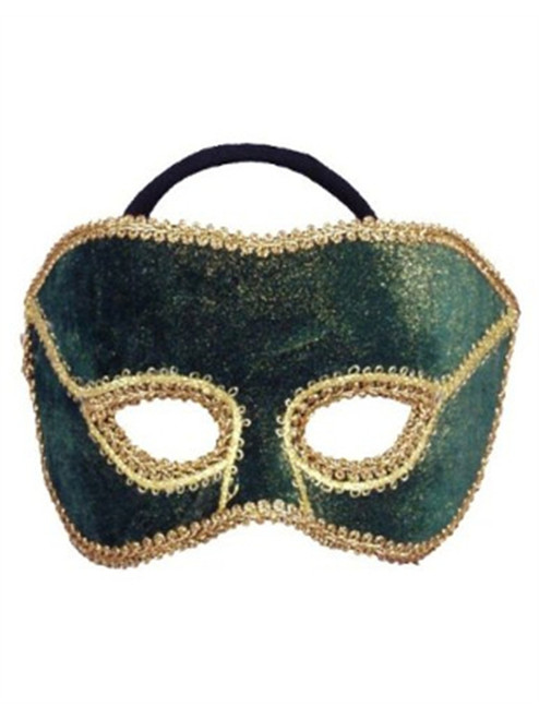 Deluxe Costume Green And Gold Lace Venetian Mardi Gras Mask