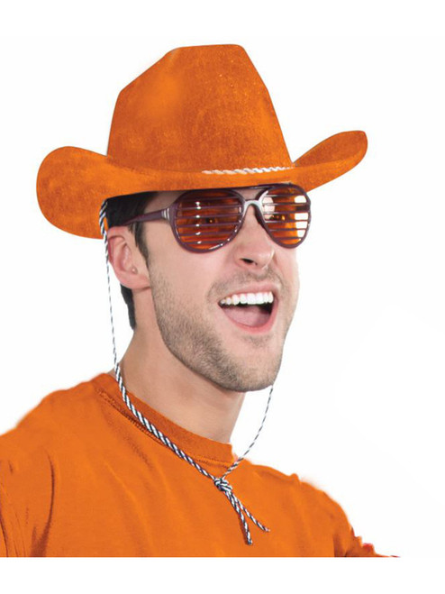 Adults Deluxe Orange Wild Wild West Cowboy Hat Costume Accessory