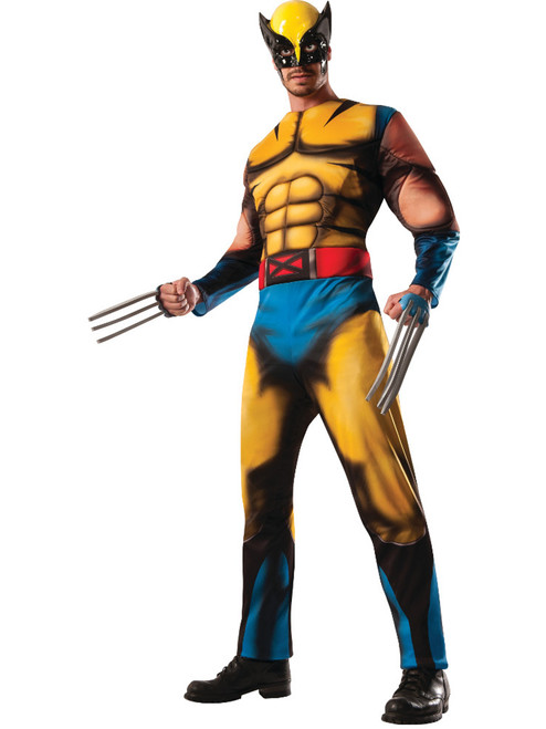 Adult's Mens Deluxe Marvel Comics Universe X-Men Wolverine Muscle Costume