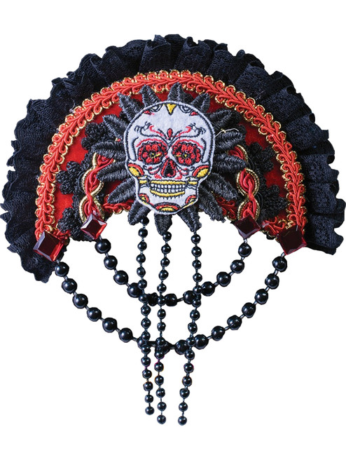 Womens Day Of The Dead Skeleton Skull Hair Clip Costume Accessory