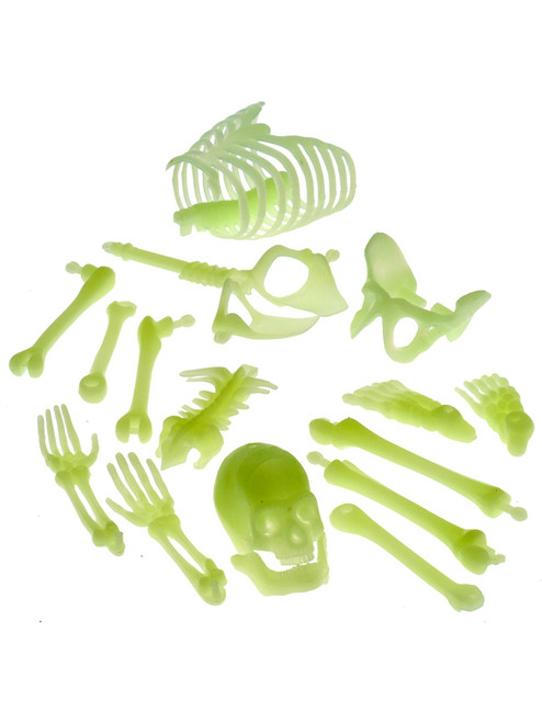 Glow In The Dark Skeleton Bones Box Set Halloween Decoration