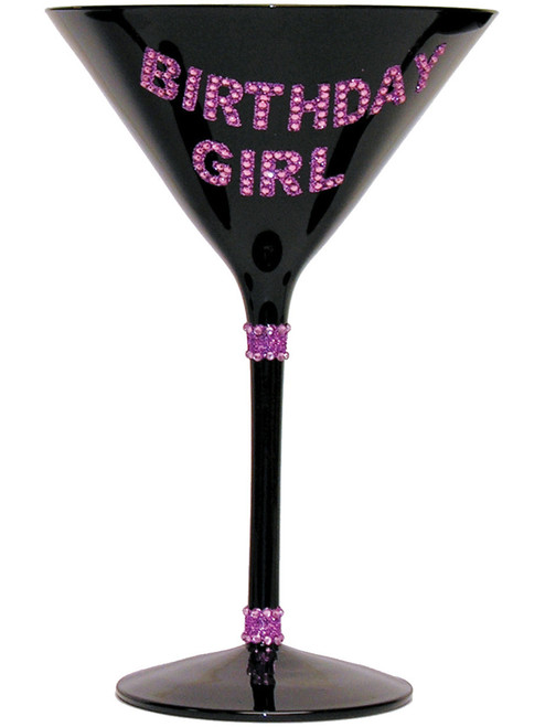 Adults Womens Birthday Girl Martini Drinking Glass Costume Accessory