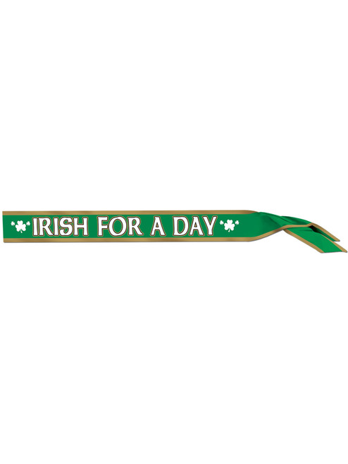 Adults Saint Patricks Day Irish For A Day Satin Sash Costume Accessory