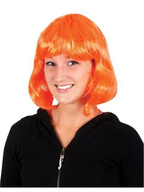 New Mens Womens Child Costume Orange 80s Flip Party Wig