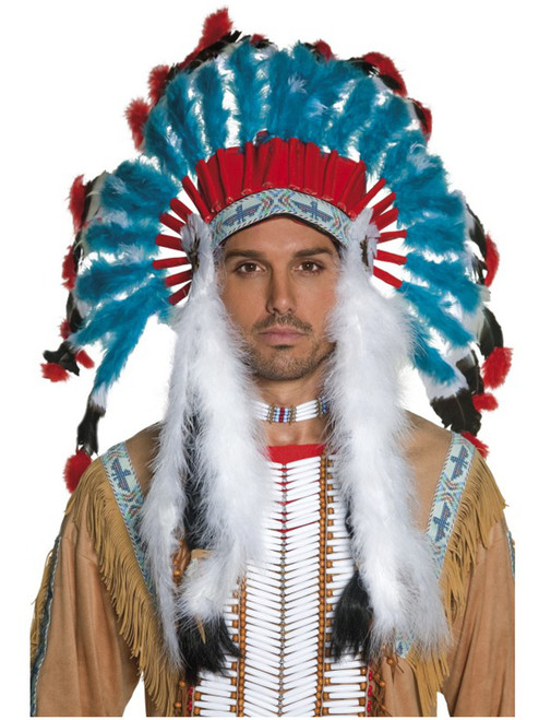 Native American Indian Feathered Head Dress Band Hat Costume Accessory