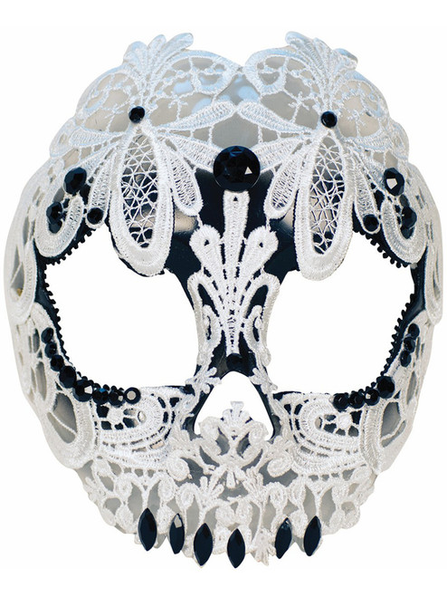 Adult's Womens Skeleton Skull Lace Masquerade Mask Costume Accessory