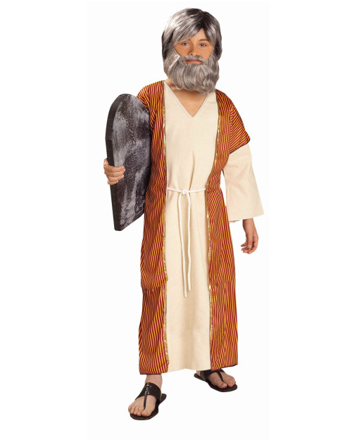 Child's Boys Christian Biblical Moses Nativity White Robe Costume