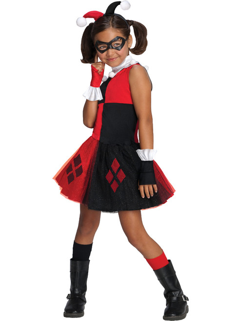 Child Girls Harley Quinn Tutu Dress Costume Set