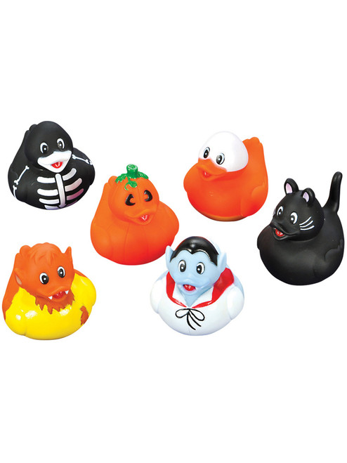 Set Of 12 Halloween Movie Monsters Rubber Duckies Bath Ducks Toys