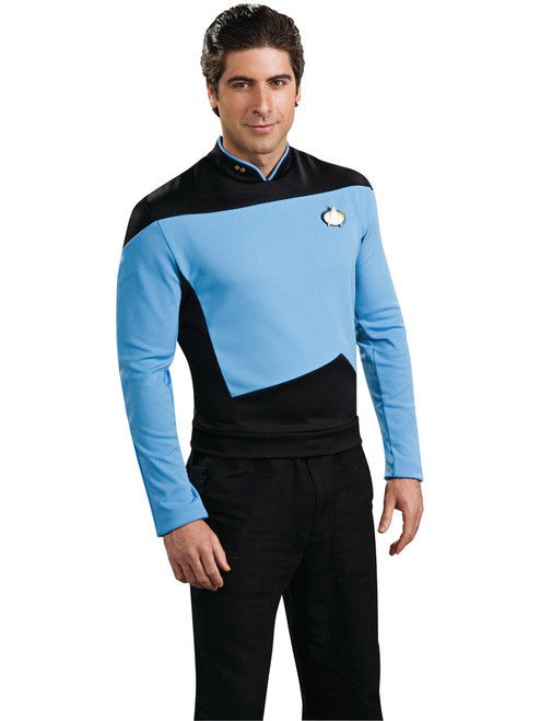 Star Trek The Next Generation Blue Science Officer Adult Deluxe Costume Shirt