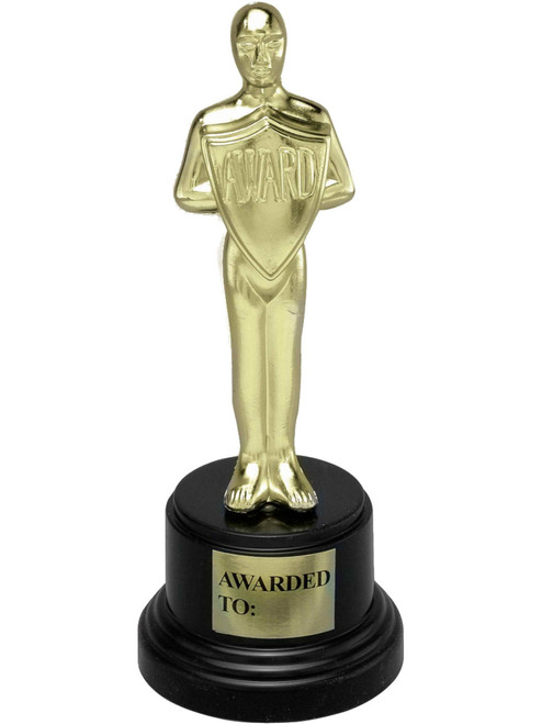 Miniature Faux Gold Movie Award Trophy Costume Accessory