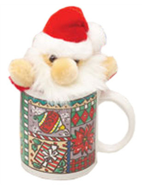 New 6.5" Plush Santa Claus Doll in Christmas Coffee Mug