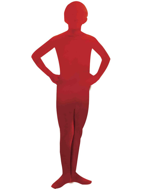 Child Red Full Body Jumpsuit I'm Invisible Disappearing Man Costume