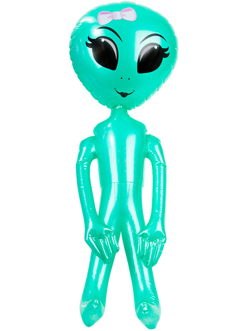 36" Green Inflatable Girl Alien Martian Prop Toy Decoration