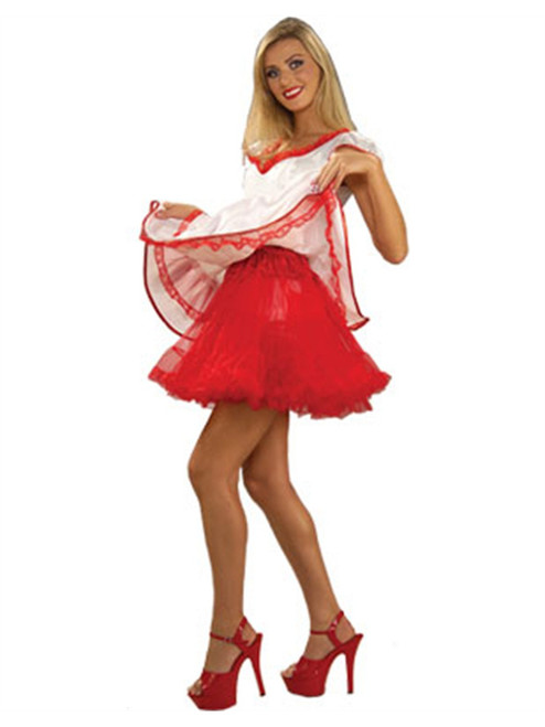 Sexy 19" Red Costume Crinoline Petticoat 24-40" Waist