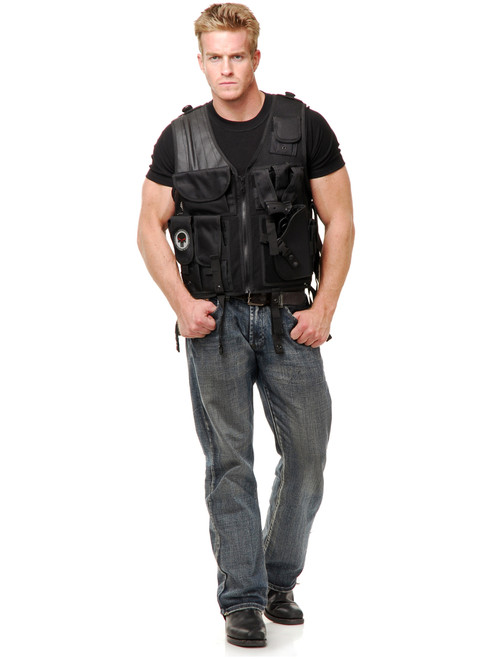 Deluxe Adult Black SWAT Special Ops Soldier Army G.I. Costume Tactical Vest