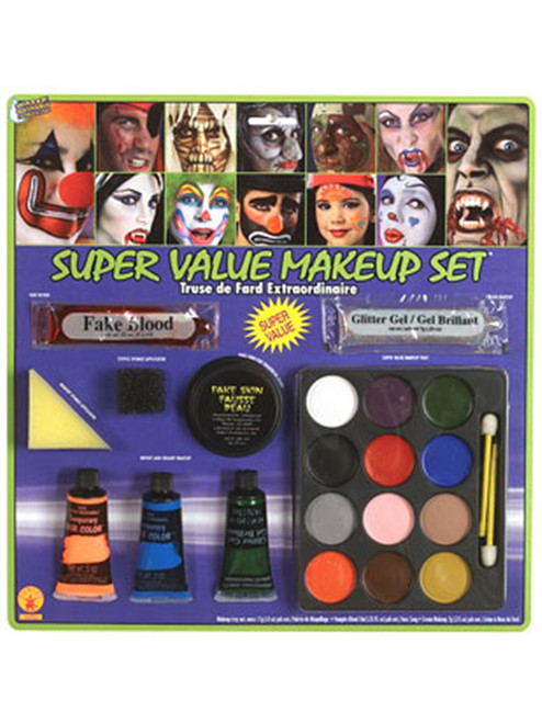 22 Piece Water Washable Halloween Costume Super Value Makeup Set