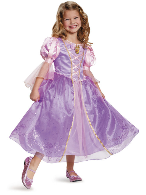 Child's Girls Disney Princess Prestige Rapunzel Tangled Ball Gown Dress Costume