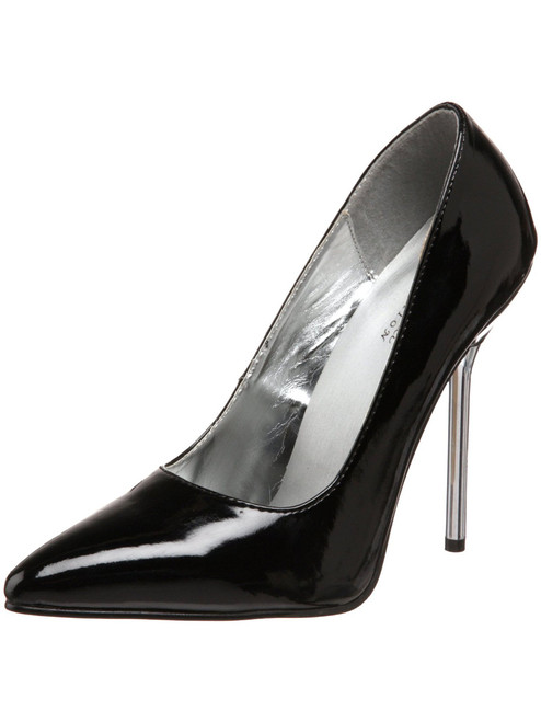 Highest Heel Women's 5" Pointy Toe Pump Black Patent Shoes
