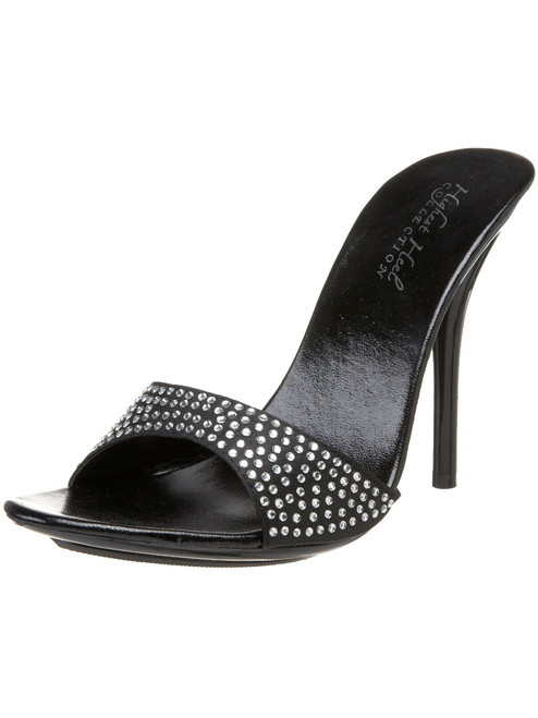black satin shoes with rhinestones