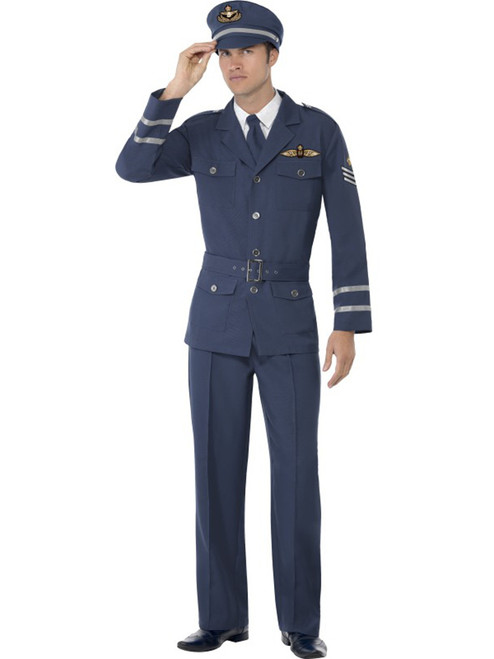 Men's Wartime World War WWII Air Force Captain Aviator Pilot Costume