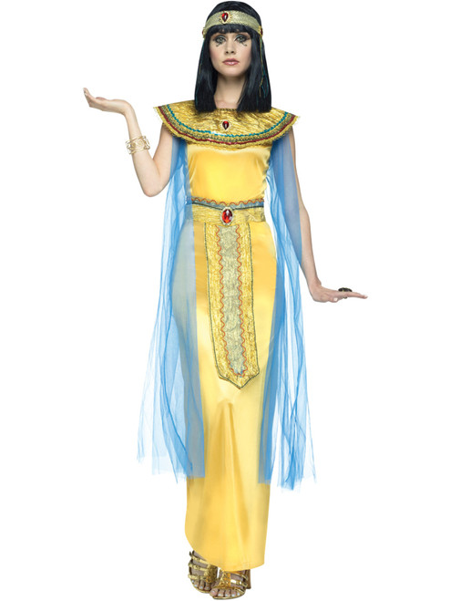 Adult's Womens Sexy Golden Cleo Egyptian Queen Cleopatra Dress Costume