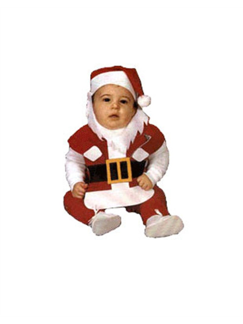 New Newborn Santa Christmas Costume Bonnet And Bib Set