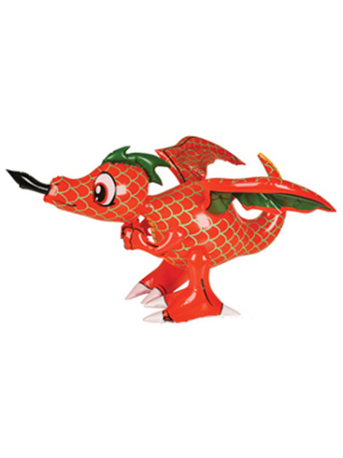 Fire Breathing Red 30" Inflatable Dragon Toy Renaissance Viking Party Decoration